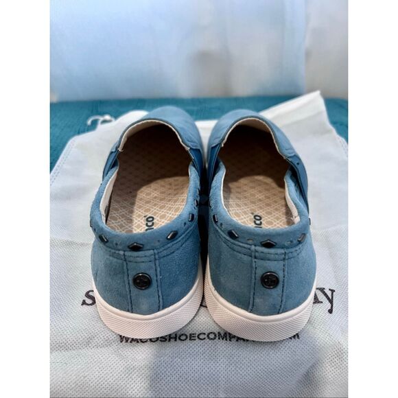 Spenco Orthotic Suede Water Repellent Slip-On Shoes Santa Blue Stone Size 6.5 - Picture 4 of 9